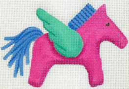 Mini/Bag Charm – Hermès Pegasus – Fuchsia, Blue & Turquoise OM-448