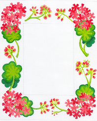 Frame – Geraniums – Coral Reds & Greens FR-94