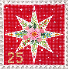 Advent Around The World Stamp #25 – Eight-Pointed Floral Star KH-PL-36