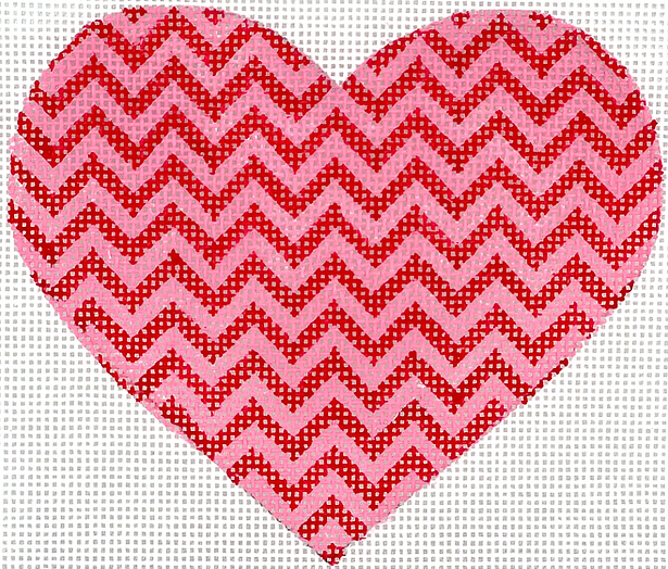 Mini Heart – Zigzag – Medium Pink & Red OM-306