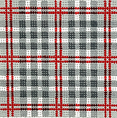 3” Square Insert – Madras – Grays, Red & White (Specify Letter Or Blank) INSSQ3-24