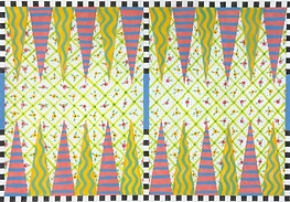 Backgammon Board Canvas – Mckenzie-Childs-Inspired – Black, White & Multi BGB-07