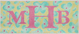 Lee’s Jewelry Box/Wallet Insert – Leopard –Key Lime, Turquoise & Pink w/ Bright Pink Letters (Specify Monogram/ Blank) INSLJW-41