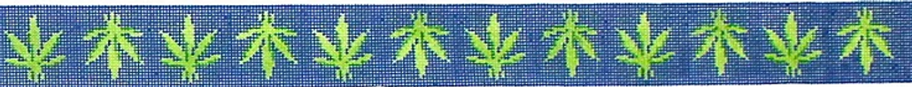 Belt – Weed Leaves – Navy With Green Leaves BL-421