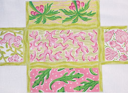 Brick – Lilly-Inspired Lattice Patchwork – Pinks & Greens BR-24