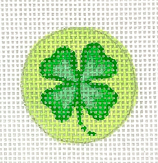 Planet Earth Key Ring Insert – Four-Leaf Clover – On Soft Green PKR-36