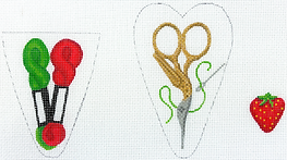 Scissors Case – Stork Scissors & Skeins Of Pepper Pot, Needle & Strawberry SC-01
