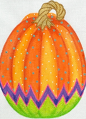 Funky Punkin Stand-Up #5 – Orange & Mango Striped Top, Violet Zigzag, Lime Bottom SST-260