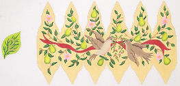 Christmas Ornament – 12 Days Stuffed Pear – Turtle Doves (Day 2) (Stitch Guide Available) XM-95