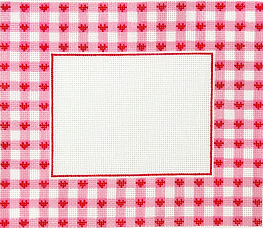 Frame – Pink Gingham w/ Red Hearts – Rectangle FR-88