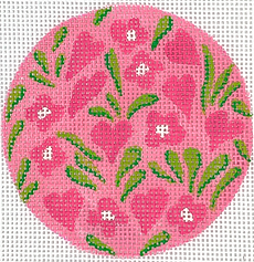 Planet Earth & Lee 3” – Hawaiian Floral w/ Hearts – Greens & Pinks INSL3-02