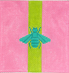 4” Square Insert – Gucci Bee In Mod Colors – Turquoise w/ Lime Stripe On Pink INSSQ4-65