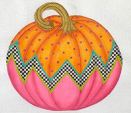 Funky Punkin Stand-Up #9 – Orange Top, Checkerboard Zigzag, Watermelon Bottom SST-264
