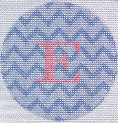 Bright Disk Letter – Periwinkle Zigzag, Medium Pink Letter (Specify Letter Or Blank) ALB-18