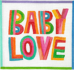“Baby Love” In Colorful Striped Letters SHS-PL-14