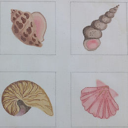 Set Of 4 Coasters – Shells – Multi Natural CO4-02