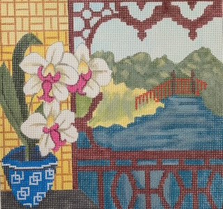 Orchid Plant in Asian Scene