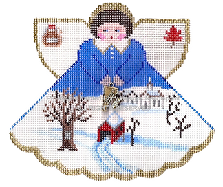 Angel with Charms: Vermont (Winter/Covered Red Bridge) PP994DH