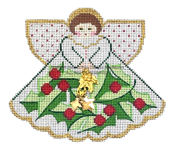 Angel with Charms: Holly Leaves (White) PP996AR