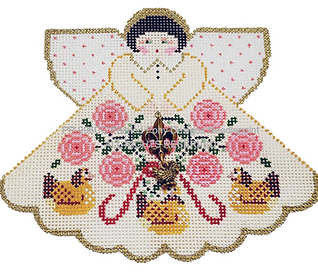 Angel with Charms: 3 French Hens (Cream) PP996CC