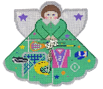 Angel with Charms: Lacrosse (Green) PP996CO