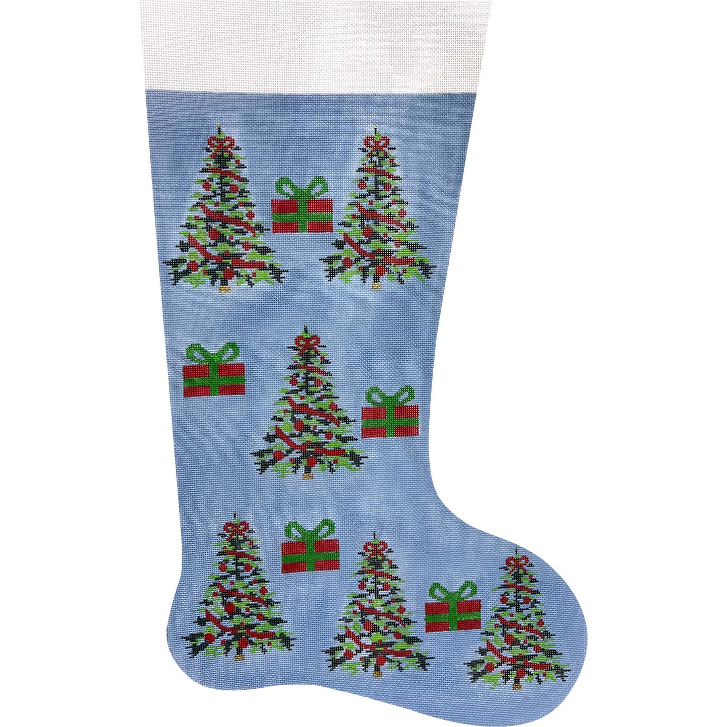 Blue W/ Trees And Gift Stocking 4673