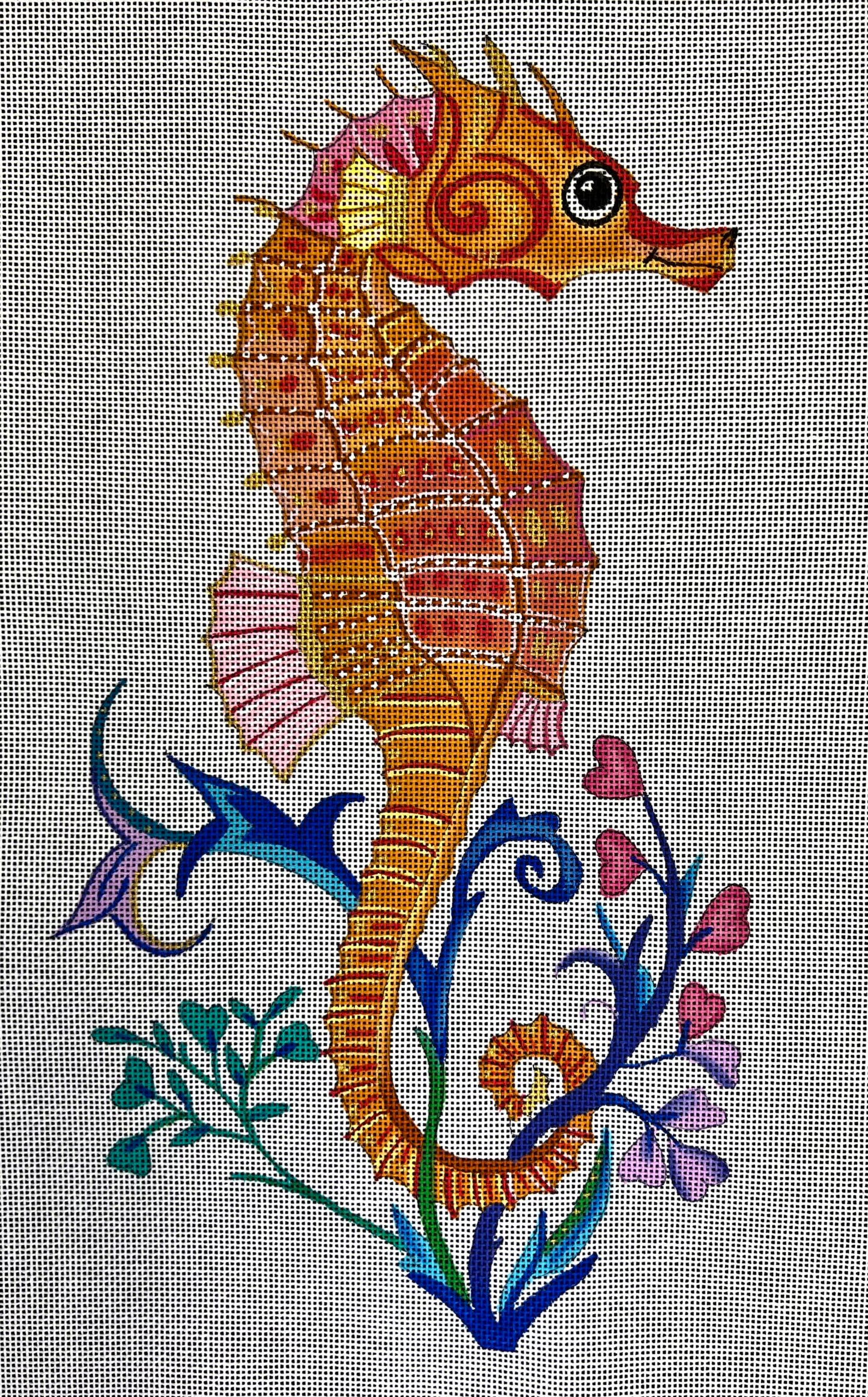 Seahorse with Flowers B-02