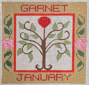 January Birthstone Floral Square CH-1027