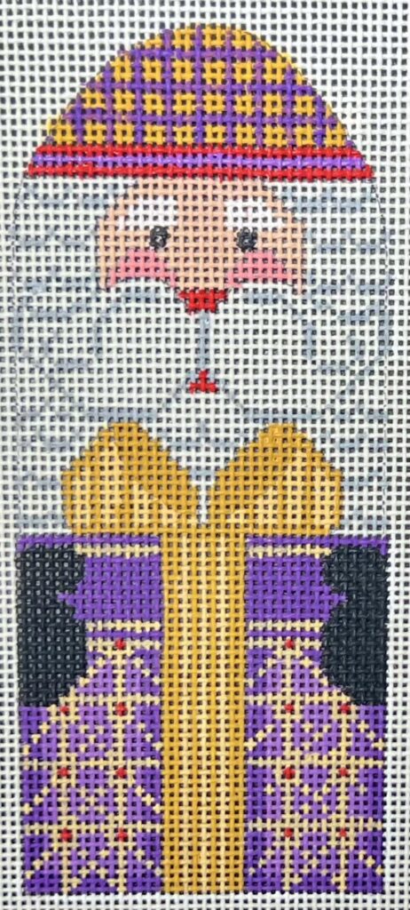 Santa with Purple Present CH-1286