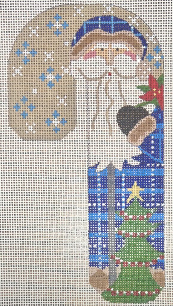 Father Christmas Candy Cane- Blue with Tree CH-1403