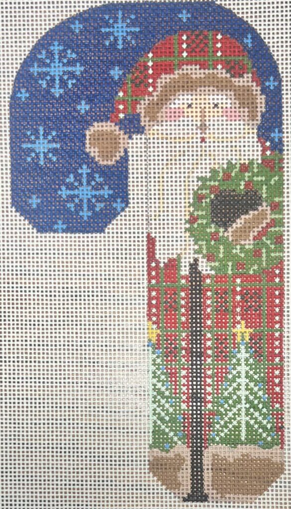 Father Christmas Candy Cane- Red holding Wreath CH-1404