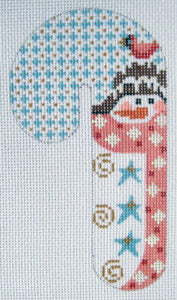 Cardinal Snowman Candy Cane CH-43