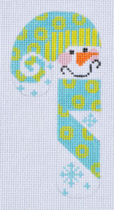 Blue and Green Snowman Candy Cane CH-52