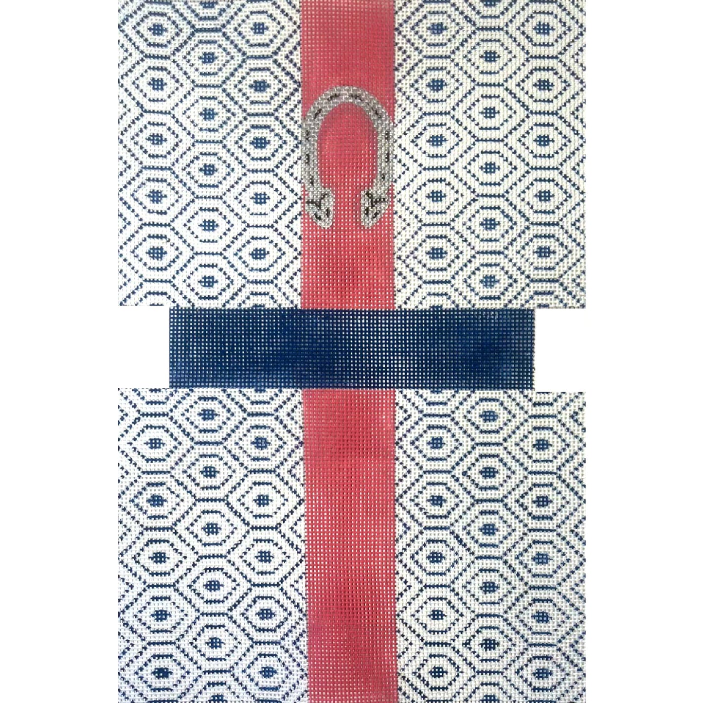Blue And White Geometric Clutch CL105