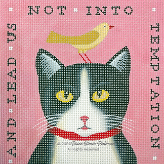 Animals: Lead Us Not Black & White Cat DPAN20A