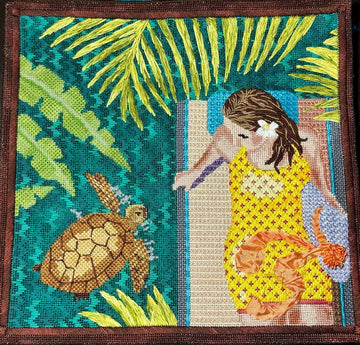 Woman Watching Turtle PE185