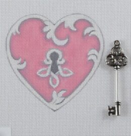 Pink Heart Lock with metal Key HT28
