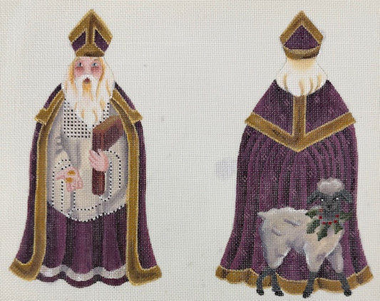 2 Sided Gold and Purple Santa 167B