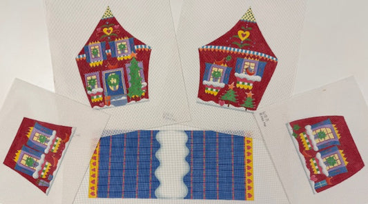 3D Christmas House 618A 5 Pieces
