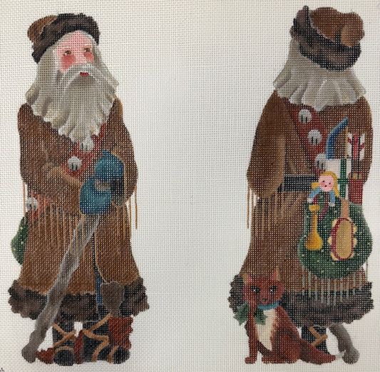 2 Sided Santa with Walking Stick 167A