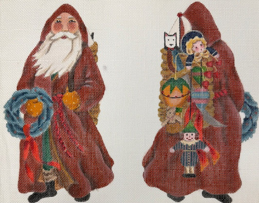 2 Sided Santa with Wreath 167F
