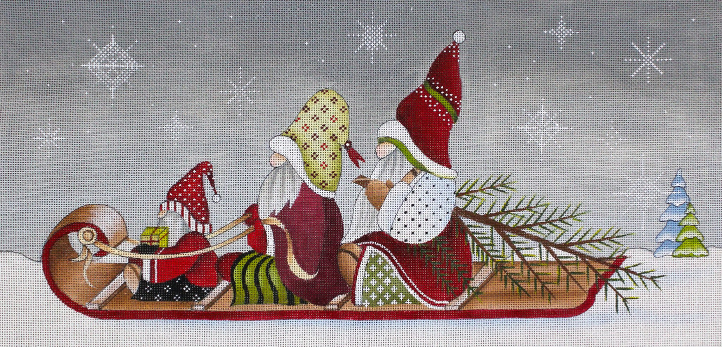 Gnomes in Toboggan Sled JG-167