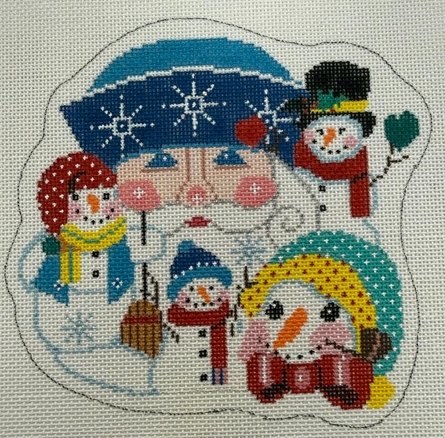 Santa Face with Snowmen C38W