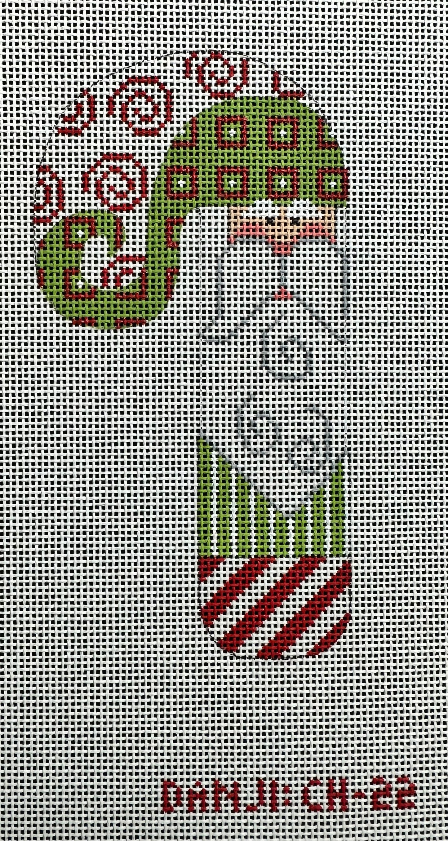 Santa Red Squares Candy Cane