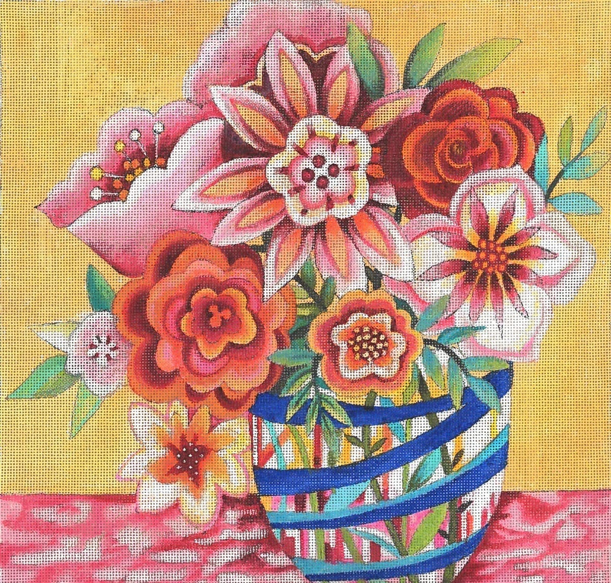 Blue striped vase JG-127