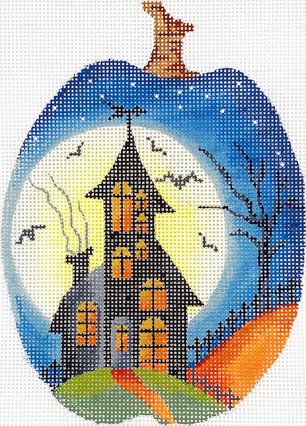 Full Moon House Silhouette Pumpkin KC-KCN1572