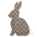 Chocolate & Aqua Quatrefoil Standing Hare KC-KEA64-18