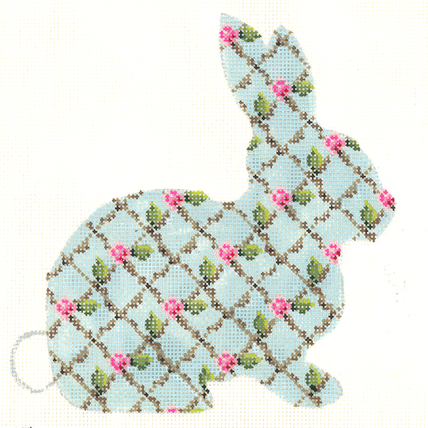 Aqua Hare with Rose Trellis Pattern KC-KEA85-18