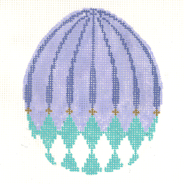 Turquoise Harlequin Egg with Lilac Stripes KC-KEA88-18