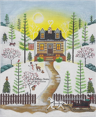 Christmas/Winter Landscape: Cabin in the Pines MCCL06
